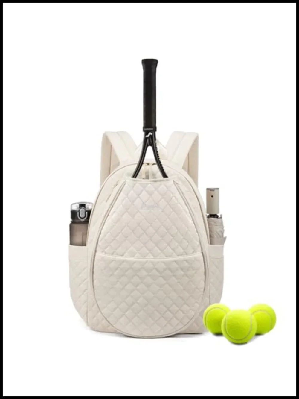 Lightweight Quilted Tennis Racket Backpack, Large Capacity Pickleball Paddle